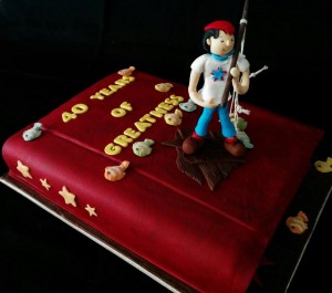 "40 Years of Greatness" (40th) theme birthday cake