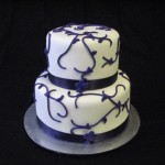 Purple swirl wedding cake