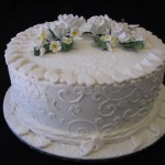 White wedding cake (with hint of yellow)