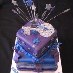 "Blue & Purple" theme 21st cake