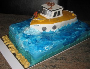 Boat birthday cake