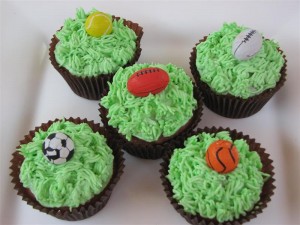 Sports cupcakes