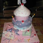 Sweet 16 birthday topsy turvy cake