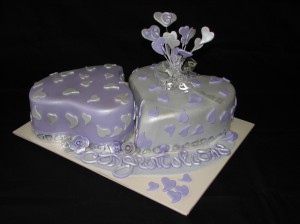 Engagement cakes (lavender and silver)