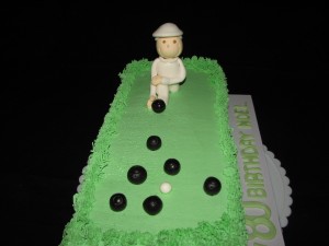 Lawn Bowls cake - 80th birthday