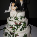 Greek style wedding cake - olive theme - Groom (Greek dancing), Bride sitting clapping!