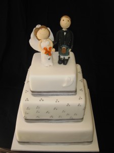 3 tiered wedding cake ... custom made toppers